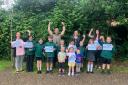 Louise Creed, Ryan Stevens, Tracey Hearth and Lucy Batt with pupils from Albert Pye Community Primary School in Beccles. Picture: Albert Pye Community Primary School