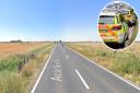 A motorcyclist has been left seriously injured after a head-on crash on the Acle Straight