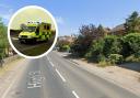 A person was taken to hospital following a crash on the A12