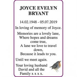 JOYCE EVELYN BRYANT