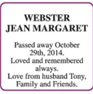 JEAN MARGARET WEBSTER