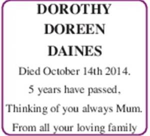 DOROTHY DOREEN DAINES