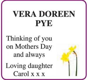 PYE DOREEN VERA