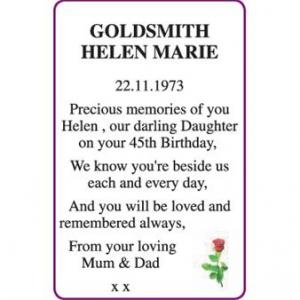 HELEN MARIE GOLDSMITH