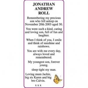 ROLL JONATHAN ROLL