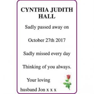 HALL CYNTHIA JUDITH