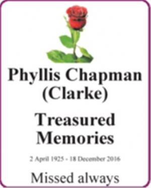 Phyllis Chapman (Clarke)