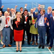 Labour supporters celebrate as Jess Asato is unveiled as the new Lowestoft MP. Picture: Mick Howes