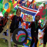 The school held an Olympic-themed sports day
