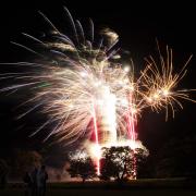 Heveningham Hall bonfire night with fireworks.