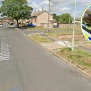 Suffolk Constabulary, inset, are investigating after a moped was stolen from outside a home on Montgomery Avenue in Lowestoft. Picture: Google Images/Newsquest