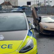 A Lamborghini was pulled over in Lowestoft