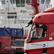 Peterson Energy Logistics at the Port of Lowestoft with Dina Supporter - Sofia Wind Farm Cargo. Picture: Colin Turner