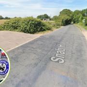 Suffolk Constabulary, inset, are investigating after an Ifor Williams LM168 trailer loaded with seed bags was stolen from a field just off the A12, near Snab Hill in Kessingland. Picture: Google Images/Newsquest