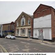 The site frontage of 15-23 Suffolk Road in Lowestoft, which is proposing conversion to three individual commercial units and 10 residential units. Picture: Garhold Limited