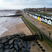 The sea wall repair works are taking place at the northern end of the Southwold Pier car park. Picture: Coastal Partnership East