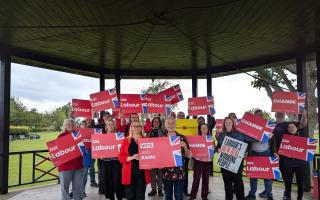 Actor Sir Tony Robinson visits Lowestoft to canvass alongside Jess Asato. Picture: Labour Group