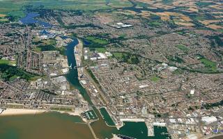 The scale of the progress made on the Lowestoft Eastern Energy Facility (LEEF) in Lowestoft - around the PowerPark area - was captured in this aerial photo captured from late July. Picture: Mike Page