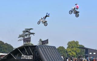 The Bolddog FMX motorcycle display team at the 48th Henham Steam and Country Show. Picture: Mick Howes