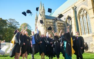 The annual University of Suffolk at East Coast College graduation at Great Yarmouth Minster 2024. Picture: Julian Claxton