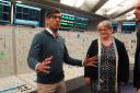 Rishi Sunak with Therese Coffey at Sizewell B nuclear power station in June 2024.