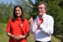 Feargal Sharkey (right) met with Labour's Waveney candidate, Gurpreet Padda, at the Bungay Staithe