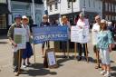 The Bury Quakers held a witness for peace in Angel Hill on Saturday. Image: Jill Segger