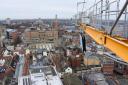 The view from the top of the crane at Norwich Castle