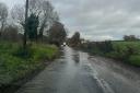 The A1120 Dennington to Badingham Road has been left submerged underwater. 