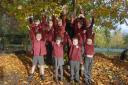 Pupils celebrating the glowing Ofsted report