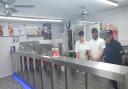 Staff at Oulton Road Fish & Chip Shop after reopening