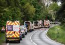 The A12 was closed in both directions following a gas leak at Wangford.