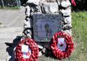 The memorial is unveiled in Belle Vue Park, Lowestoft.