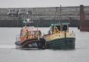 The RNLI came to the rescue of a stranded 78-foot-long houseboat