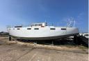 A steel hulled 60ft yacht that is custom built and comes with many fittings but is 