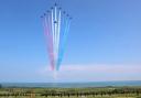 The Red Arrows will be soaring over Suffolk today