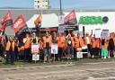 Workers at the Lowestoft Asda store on strike in May. Picture: Mick Howes