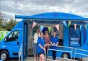 Heidi Mottram with MP Jess Asato, Julie and Sophie customer engagement team, inside Carlton the engagement vehicle