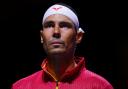 Rafael Nadal wells up during the Spanish national anthem (Manu Fernandez/AP)