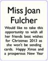 Miss Joan Fulcher