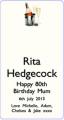 Rita Hedgecock