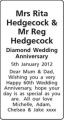 Mrs Rita Hedgecock - Mr Reg Hedgecock