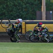 Ben Barker rears ahead of Benjamin Basso and Danyon Hume in heat eight.