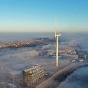 Gary Horner captured this stunning drone photo of Lowestoft - with Gulliver wind turbine prominent - from above the fog in 2019. Picture: Gary Horner