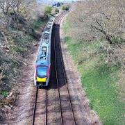 An East Suffolk Line train heading toward Ipswich after leaving Woodbridge.