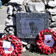 The memorial is unveiled in Belle Vue Park, Lowestoft.