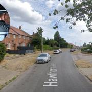 Hawthorn Avenue in Lowestoft. Inset: A Suffolk Constabulary officer. Pictures: Google Images/Newsquest