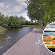 Police were searching the boating lake at Kirkley Fen Park