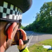 An officer from the Community Policing Team (CPT) carried out the speed enforcement checks in Lowestoft. Picture: Lowestoft Police Facebook