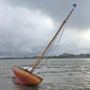 A yacht ran aground on a sandbank off the Suffolk coast on August 6.